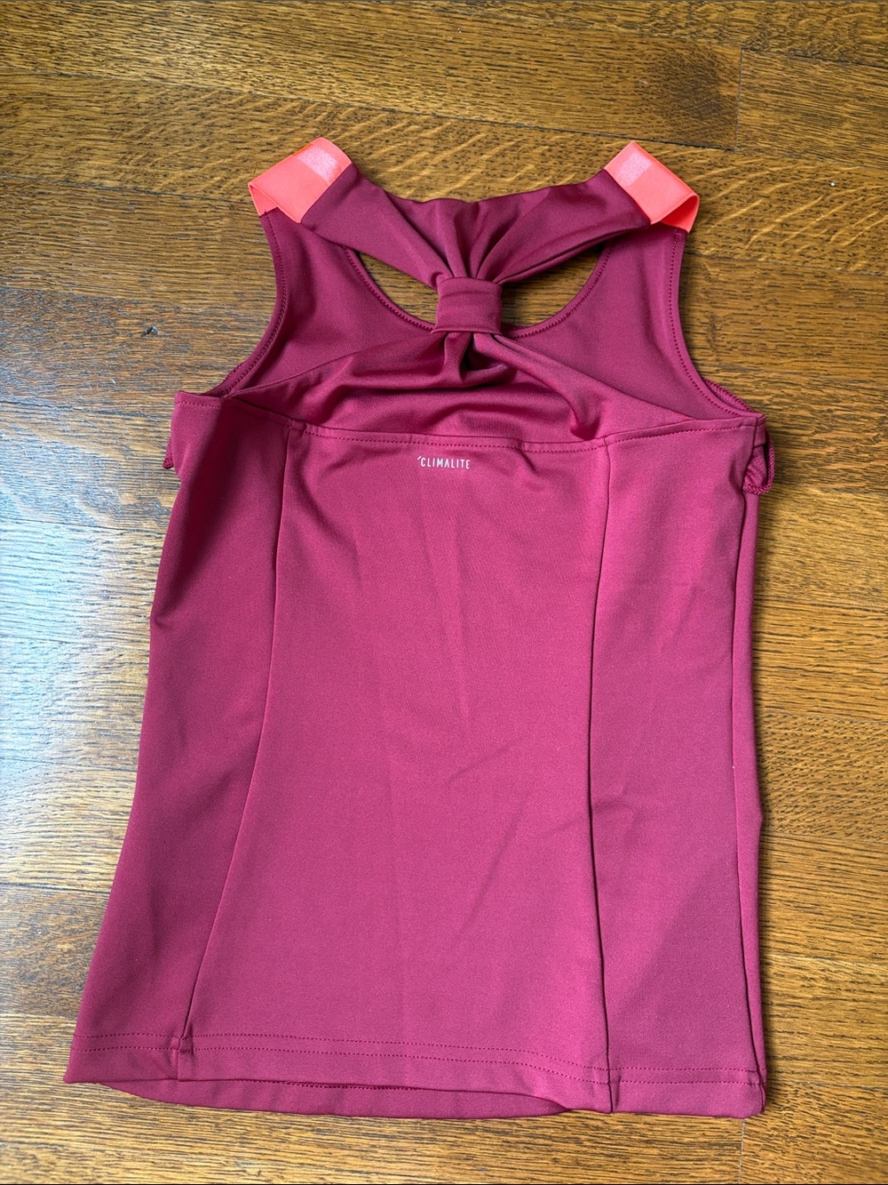 adidas Maroon Tank Top with Coral Shoulder Accents - Picture 2 of 3